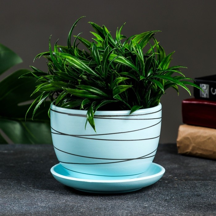 Горшок цветочный Горшок цветочный "Магнолия" голубой, 0,5 л