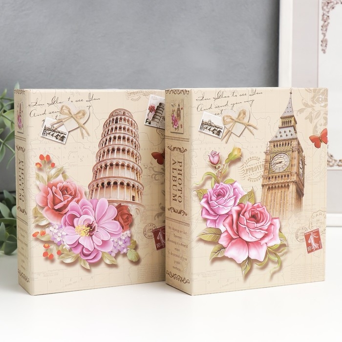 Фотоальбом на 100 фото 10х15 см Фотоальбом на 100 фото 10х15 см "Ретро. Цветы" МИКС 16,5х12,5х4,5 см