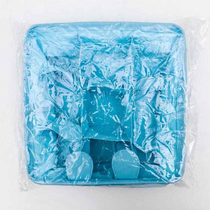 Корзина для хранения с ручками Доляна «Мишка», 9 ячеек, 28×28×11 см, цвет голубой Корзина для хранения с ручками Доляна «Мишка», 9 ячеек, 28×28×11 см, цвет голубой