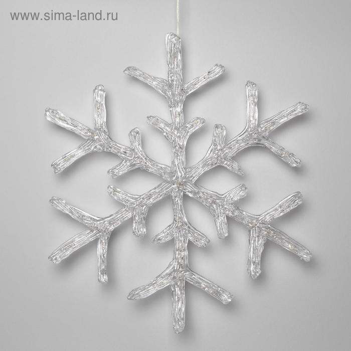 Светодиодная фигура «Снежинка» 39 см, акрил, 50 LED, 220 В, свечение белое Светодиодная фигура «Снежинка» 39 см, акрил, 50 LED, 220 В, свечение белое