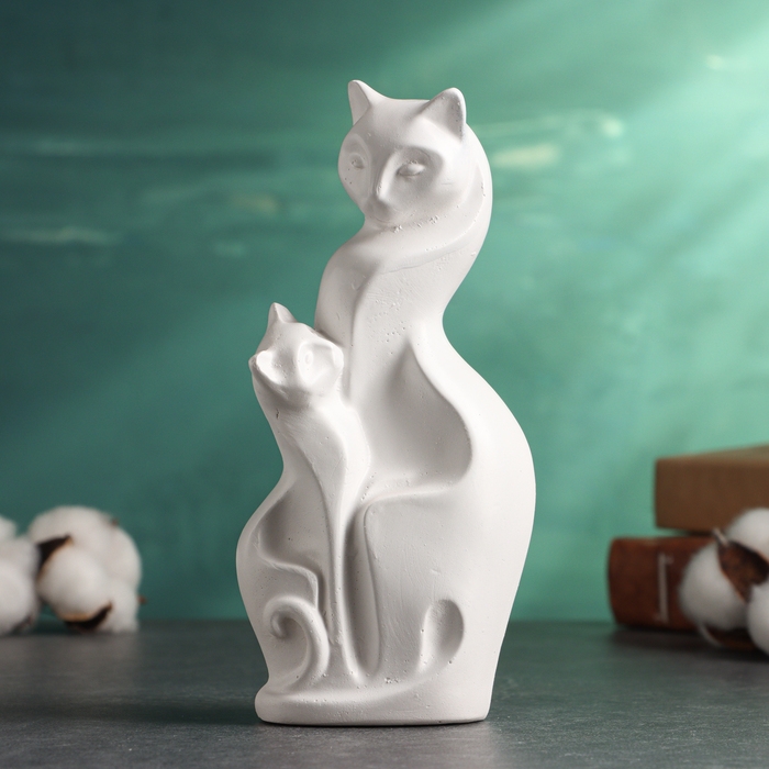 Фигура Фигура "Котики с изгибом" белые, 17см