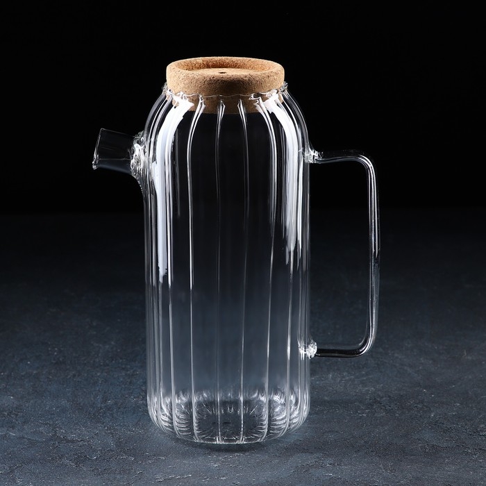 Кувшин стеклянный с пробковой крышкой «Эко», 1,6 л, 18×11×25 см Кувшин стеклянный с пробковой крышкой «Эко», 1,6 л, 18×11×25 см