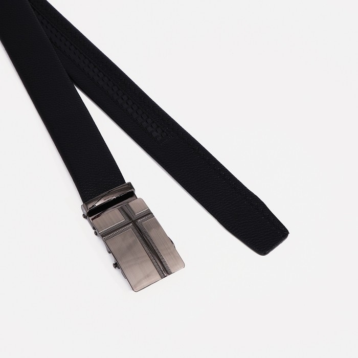 Ремень мужской, ширина 3,5 см, пряжка автомат, цвет чёрный Ремень мужской, ширина 3,5 см, пряжка автомат, цвет чёрный