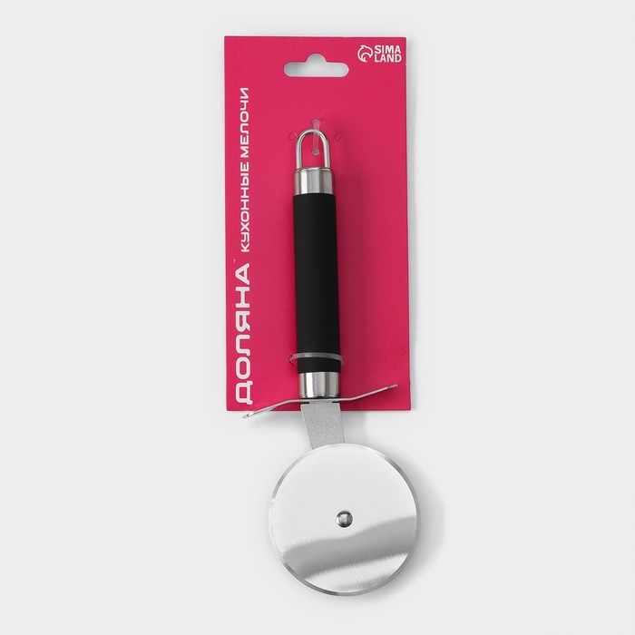 Нож для пиццы и теста Доляна «Нео», 20 см, ручка soft - touch, цвет чёрный Нож для пиццы и теста Доляна «Нео», 20 см, ручка soft - touch, цвет чёрный