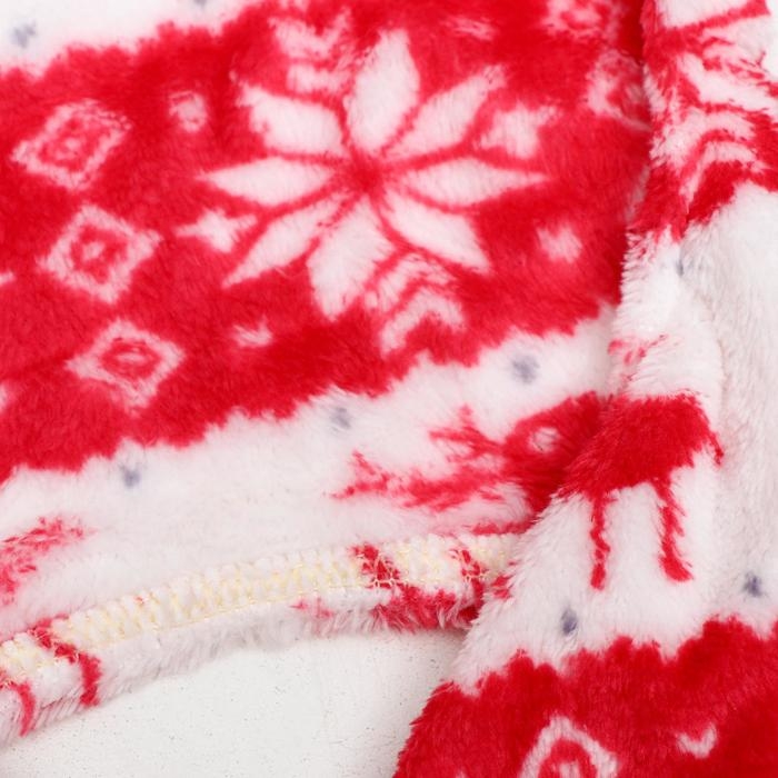 Комбинезон Комбинезон "Олени" с капюшоном, размер S (ДС 25 см, ОГ 35 см, ОШ 25 см), красный