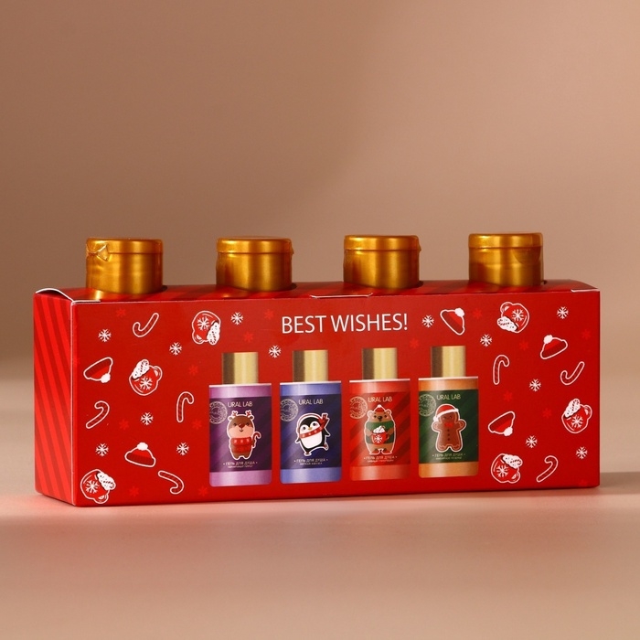 Подарочный набор URAL LAB Happy New Year: гель для душа, 4х100 мл, Новый Год