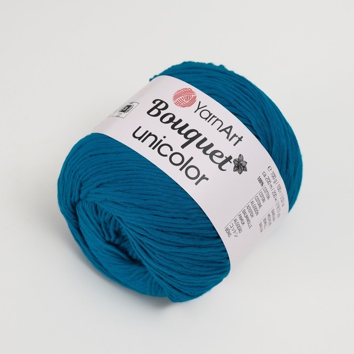 Пряжа Пряжа "Bouquet Unicolor" 100% хлопок 200м/100г (3228 мор.волна)