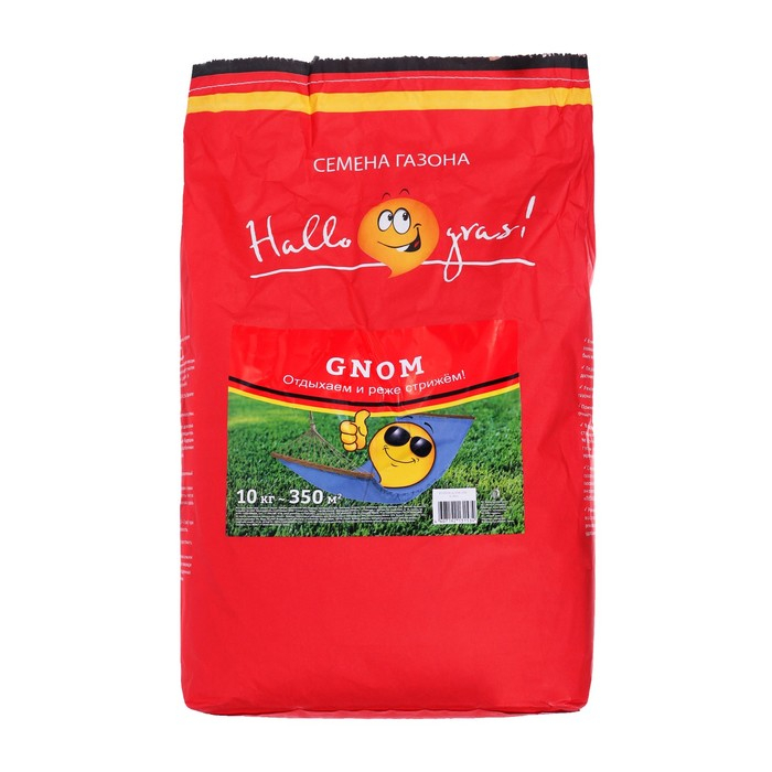 Семена газонной травы Hello Grass, Gnom Gras, 10 кг Семена газонной травы Hello Grass, Gnom Gras, 10 кг