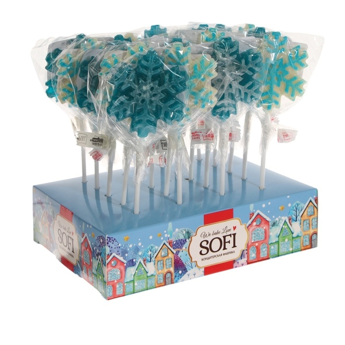 Новый год. Карамель леденцовая на палочке Новый год. Карамель леденцовая на палочке "3D Снежинка", 40 г