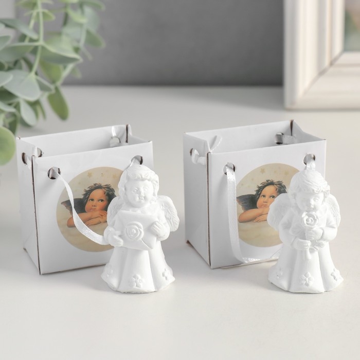 Сувенир полистоун  Сувенир полистоун "Белоснежный ангел в платье с цветами" МИКС 5,2х3,3х3 см