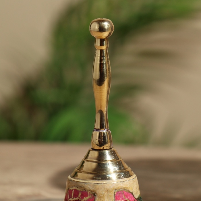 Колокольчик латунь  Колокольчик латунь "Цветочки" 6х6х12 см МИКС