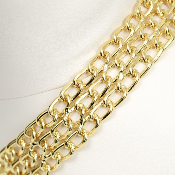 Ошейник - полуудавка металлический трехрядный, 40 см, толщина проволоки 2 мм, золотистый Ошейник - полуудавка металлический трехрядный, 40 см, толщина проволоки 2 мм, золотистый