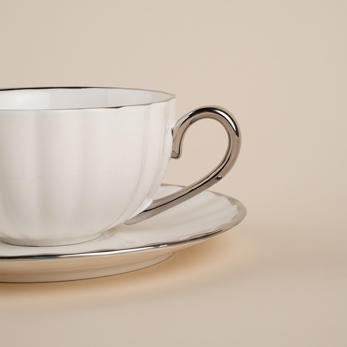 Чайная пара фарфоровая SL Home «Гарда», 2 предмета: чашка 200 мл, блюдце d=15 см, цвет белый Чайная пара фарфоровая SL Home «Гарда», 2 предмета: чашка 200 мл, блюдце d=15 см, цвет белый