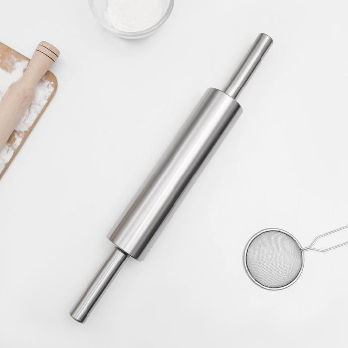 Скалка «Самый смак», металл, 47 см, рабочая часть 25 см Скалка «Самый смак», металл, 47 см, рабочая часть 25 см