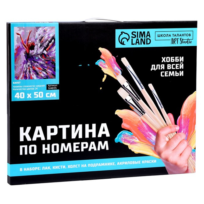 Картина по номерам на холсте с подрамником «Балет», 40 х 50 см