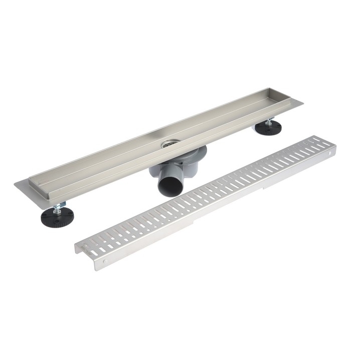 Трап линейный AFLORN AF20107-60, 600х70 мм, c флaнцeм своб. вращения 360°, нерж. сталь