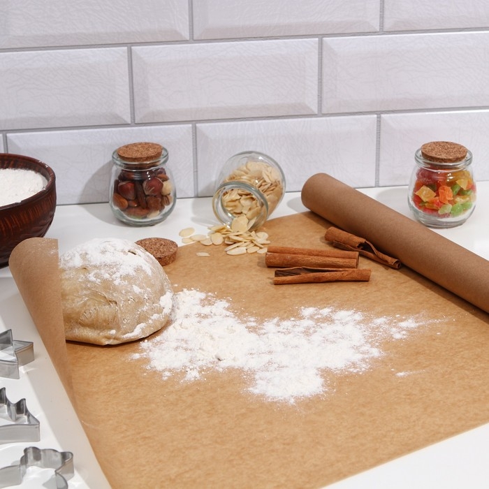 Пергамент силиконизированный, коричневый, жиростойкий, 38 см х 8 м Пергамент силиконизированный, коричневый, жиростойкий, 38 см х 8 м