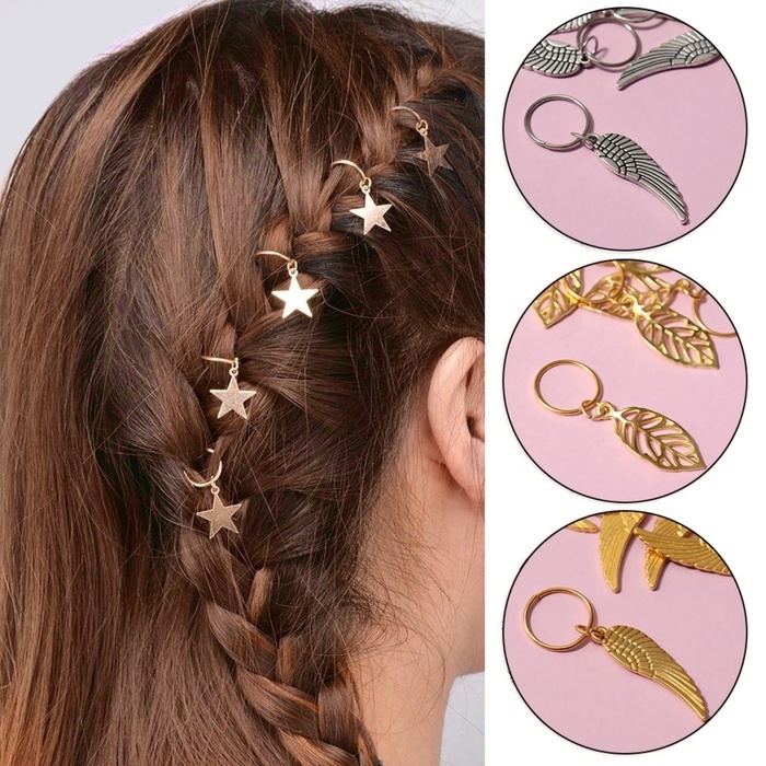 Пирсинг для волос «Крылья», 4,1 × 1 см, 10 шт, цвет серебристый