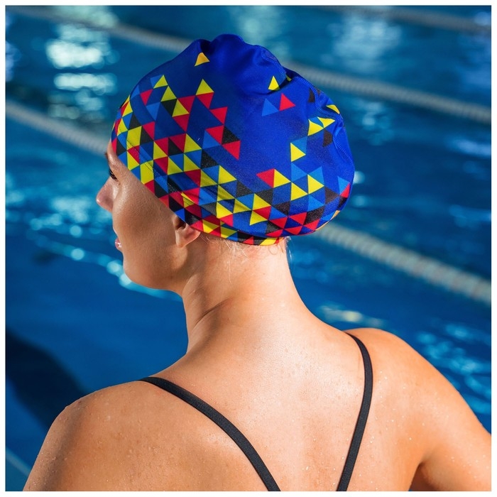 Шапочка для плавания взрослая ONLYTOP, тканевая, обхват 54-60 см Шапочка для плавания взрослая ONLYTOP, тканевая, обхват 54-60 см