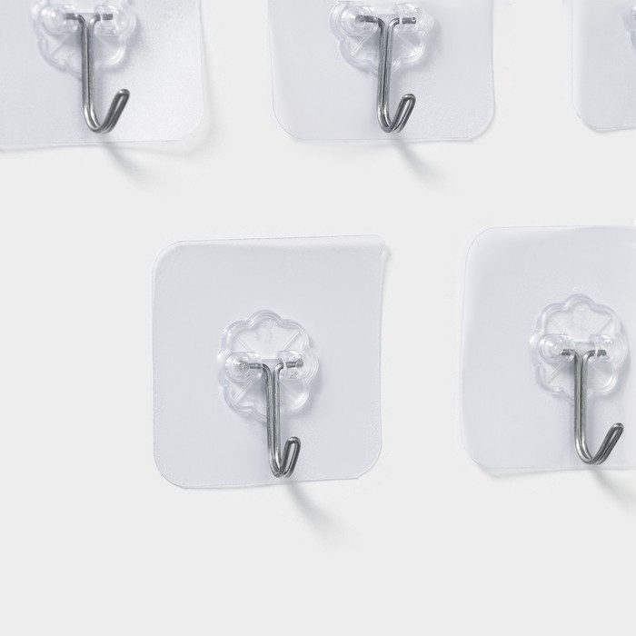 Набор самоклеящихся крючков, 10 шт, размер 5,6×5,6 см