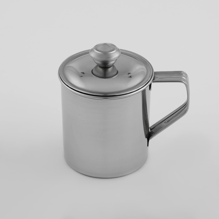 Кружка из нержавеющей стали Доляна «Индия», 250 мл, 9,5×6,8×9 см, с крышкой Кружка из нержавеющей стали Доляна «Индия», 250 мл, 9,5×6,8×9 см, с крышкой