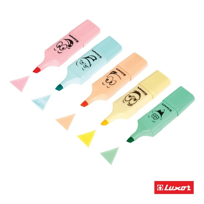 Набор маркеров текстовыделителей Luxor Eyeliter Pastel, 5 штук, 5 цветов, 1.0-4.5 мм, чернила на водной основе, европодвес Набор маркеров текстовыделителей Luxor Eyeliter Pastel, 5 штук, 5 цветов, 1.0-4.5 мм, чернила на водной основе, европодвес