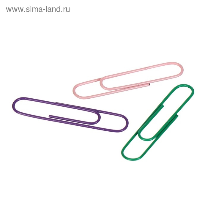 Скрепки канцелярские GLOBUS, 50 шт., 50 мм, цветные Скрепки канцелярские GLOBUS, 50 шт., 50 мм, цветные