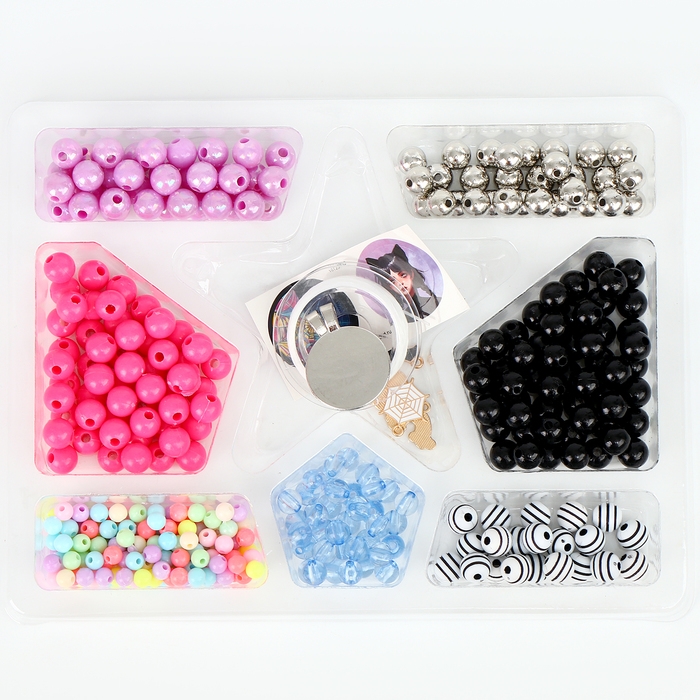 Набор для творчества «Cоздай украшение. Мрачные истории», браслеты, кольца, бусы, 5 шармов. 6 видов бусин, наклейки, 5+ Набор для творчества «Cоздай украшение. Мрачные истории», браслеты, кольца, бусы, 5 шармов. 6 видов бусин, наклейки, 5+