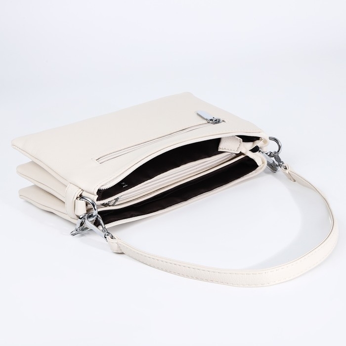 Сумка кросс-боди на молнии, цвет молочный