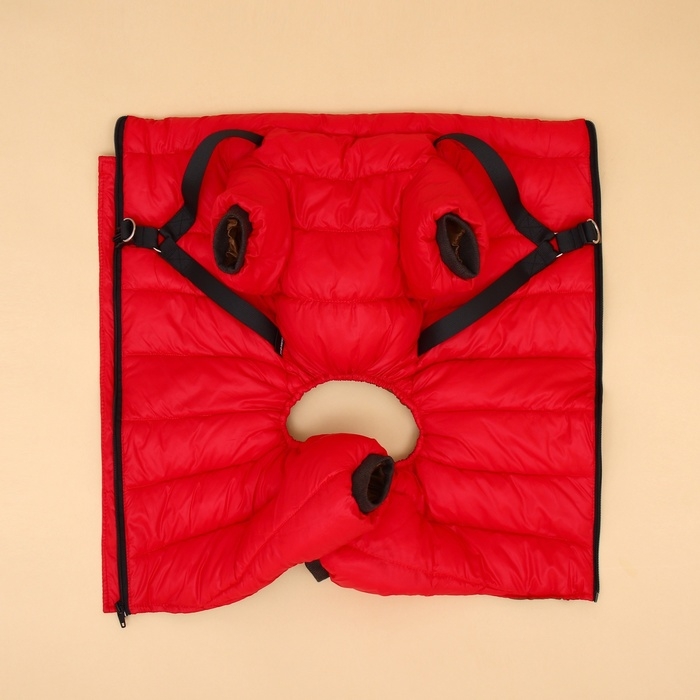 Комбинезон для собак со шлейкой Комбинезон для собак со шлейкой "Моден", размер 16 (ДС 36, ОГ 46, ОШ 35 см), красный