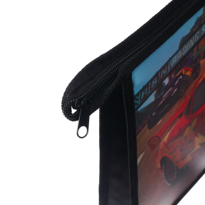 Папка для тетрадей А4, на молнии, пластик, Тачки Папка для тетрадей А4, на молнии, пластик, Тачки