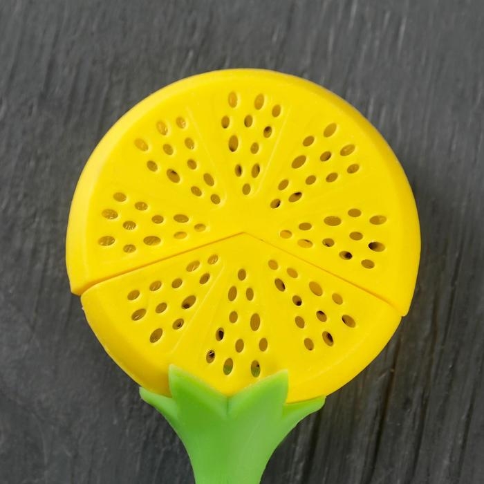 Ситечко для чая Доляна «Лимон», d=5 см, цвет жёлтый Ситечко для чая Доляна «Лимон», d=5 см, цвет жёлтый