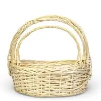 Набор корзин 3 шт ИВА 40x30x13 34х24x11 29х21x10 см ПЛЕТ ручка h=20/18/16 см бел