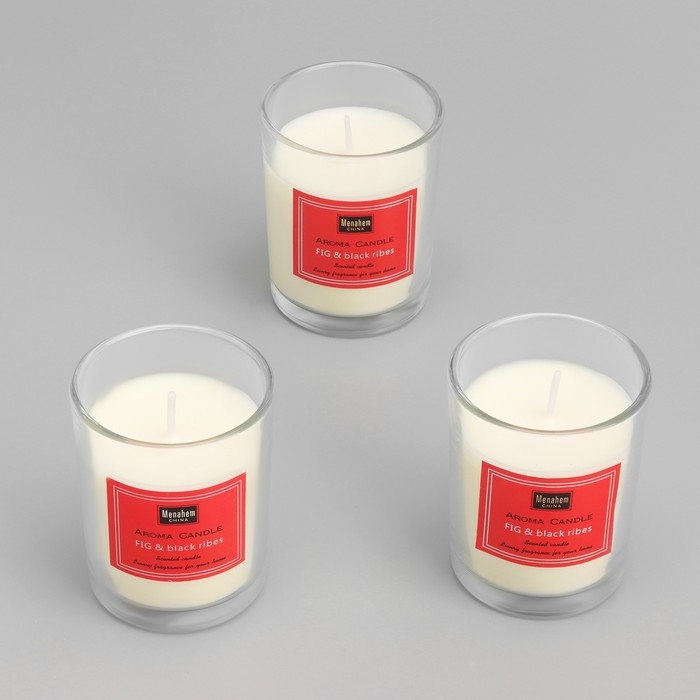 Набор свечей ароматических  Набор свечей ароматических "Aroma Candle", инжир и черная смородина, 3 шт