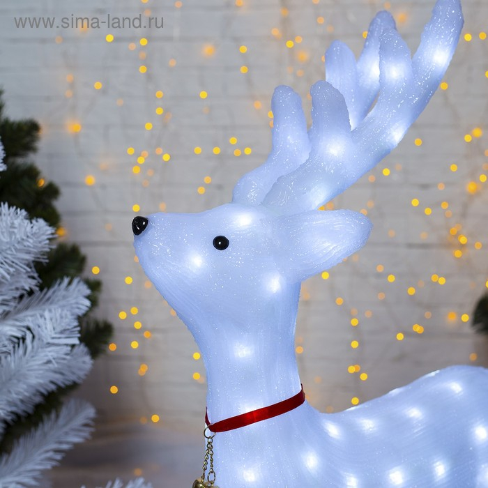 Светодиодная фигура «Олень матовый» 52 × 80 × 21 см, акрил, 80 LED, 8 режимов, 24 В, свечение белое Светодиодная фигура «Олень матовый» 52 × 80 × 21 см, акрил, 80 LED, 8 режимов, 24 В, свечение белое