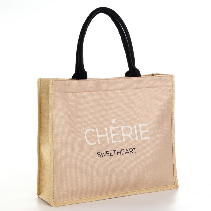 Сумка женская пляжная Cherie, 41,5х34х12 см, бежевый цвет Сумка женская пляжная Cherie, 41,5х34х12 см, бежевый цвет