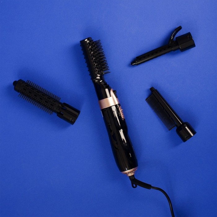 Фен-щётка Luazon LFS-02, 1400 Вт, 2 скорости, 4 насадки, чёрная Фен-щётка Luazon LFS-02, 1400 Вт, 2 скорости, 4 насадки, чёрная