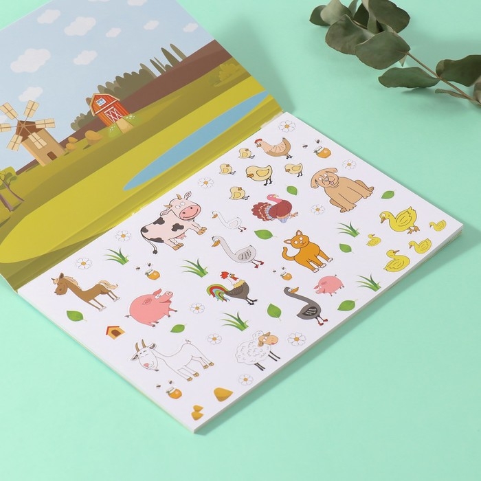 Наклейки в книжке Наклейки в книжке "Животные" + 5 фонов 20,7х14,2 см