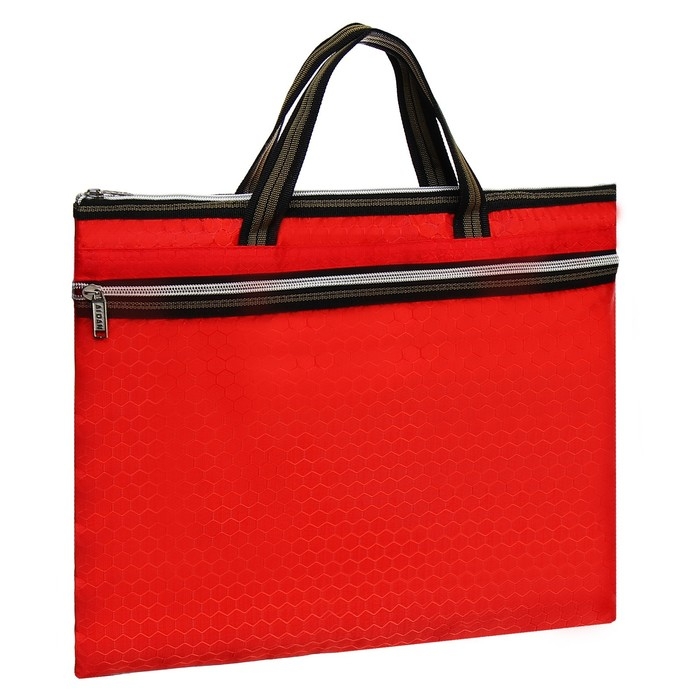 Портфель с 1 отделением Calligrata А4, текстиль на молнии с ручками, с карманом, красный Портфель с 1 отделением Calligrata А4, текстиль на молнии с ручками, с карманом, красный