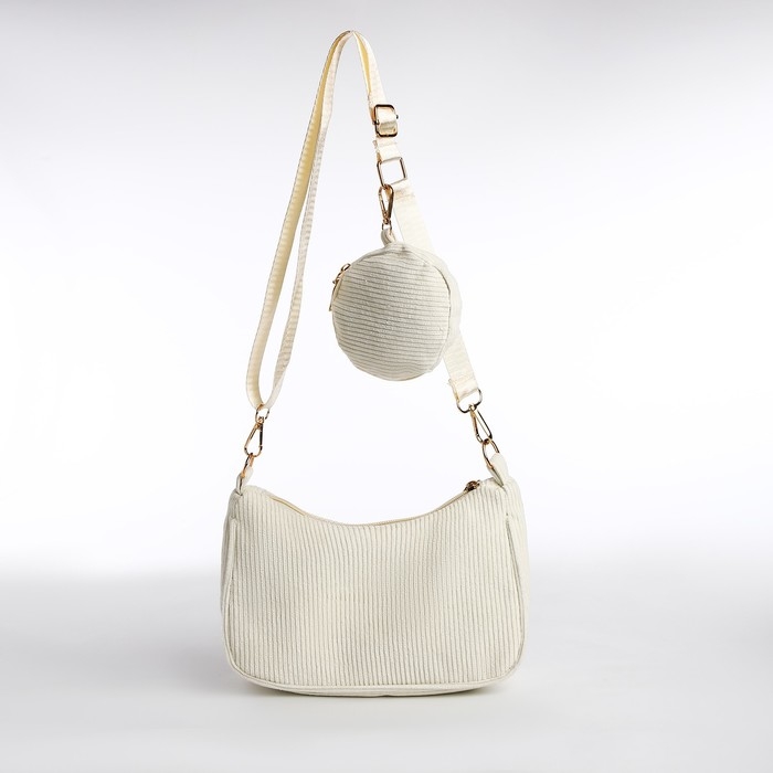 Сумка женская багет на молнии, цвет молочный Сумка женская багет на молнии, цвет молочный