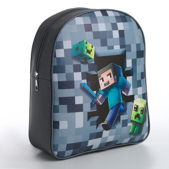Рюкзак детский для мальчика текстильный «Пиксели»,28х24,5х8 см Рюкзак детский для мальчика текстильный «Пиксели»,28х24,5х8 см