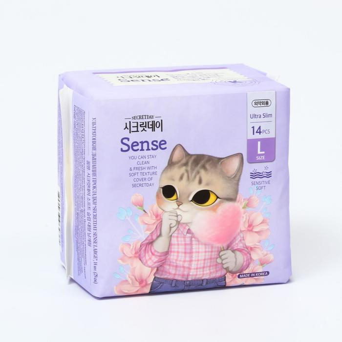 Ультратонкие дышащие прокладки Secretday Sense Large, 14 шт. Ультратонкие дышащие прокладки Secretday Sense Large, 14 шт.