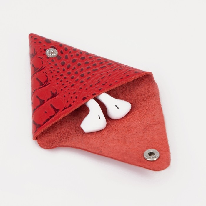 Футляр для монет/наушников на кнопке, цвет красный Футляр для монет/наушников на кнопке, цвет красный
