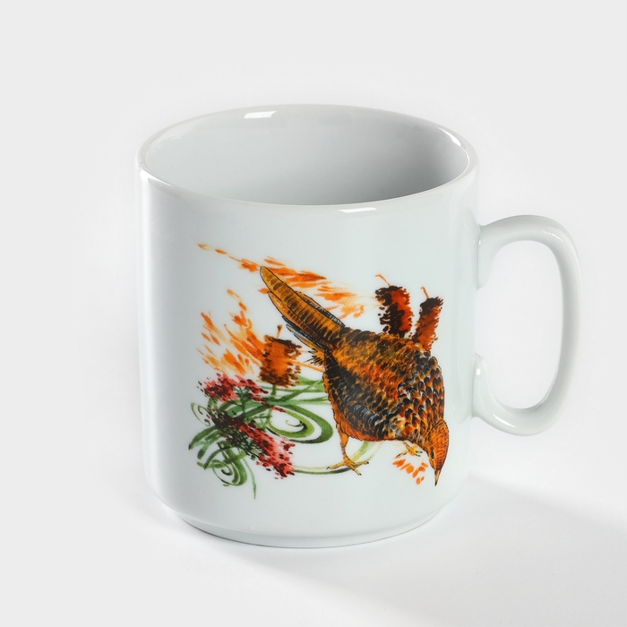 Кружка фарфоровая «Сезон охоты», 300 мл, белая Кружка фарфоровая «Сезон охоты», 300 мл, белая