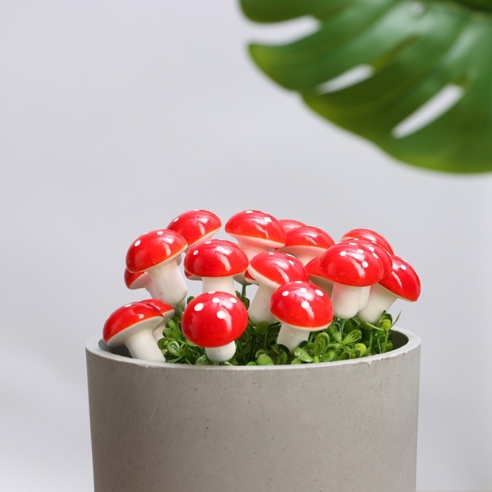 Набор штекеров Набор штекеров "Грибочек Мухоморчик" 3,5х2,5см, 20шт