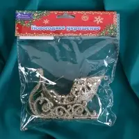 Ёлочная игрушка &laquo;Зимнее волшебство. Сияющая глазурь - сани&raquo;, 11&times;6.5 см, золото