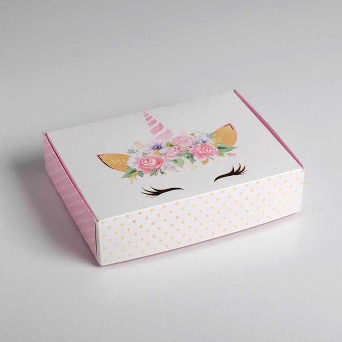 Коробка подарочная складная, упаковка, «Единорог», 21 х 15 х 5 см Коробка подарочная складная, упаковка, «Единорог», 21 х 15 х 5 см