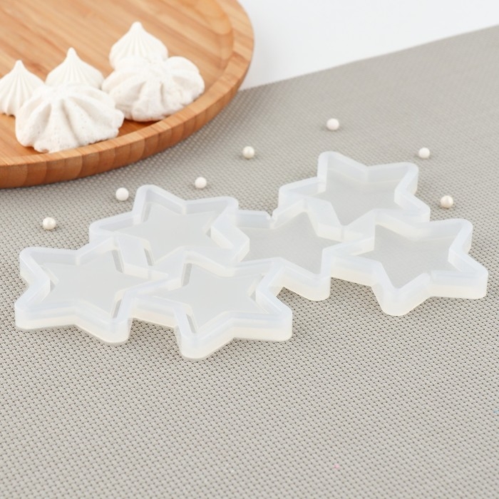 Силиконовый молд для леденцов и шоколада «Погремушка Звезды», цвет прозрачный Силиконовый молд для леденцов и шоколада «Погремушка Звезды», цвет прозрачный