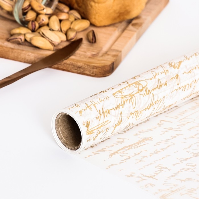 Бумага силиконизированная для выпечки  Бумага силиконизированная для выпечки "Строки" 0,38 х 5 м