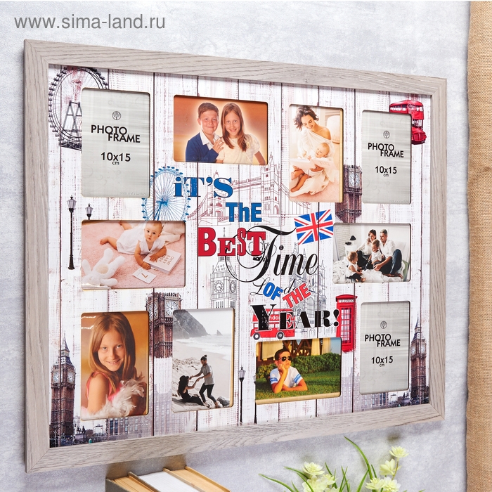 Фоторамка МДФ  Фоторамка МДФ "It's the best time" на 10 фото 61Х52 см